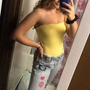 Forever 21 yellow bodysuit